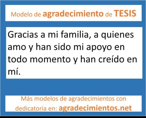 Agradecimientos de tesis a la familia - Agradecimientos.Net