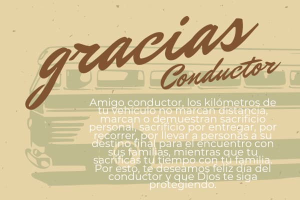 Agradecimientos a los trabajadores de transporte público 2020