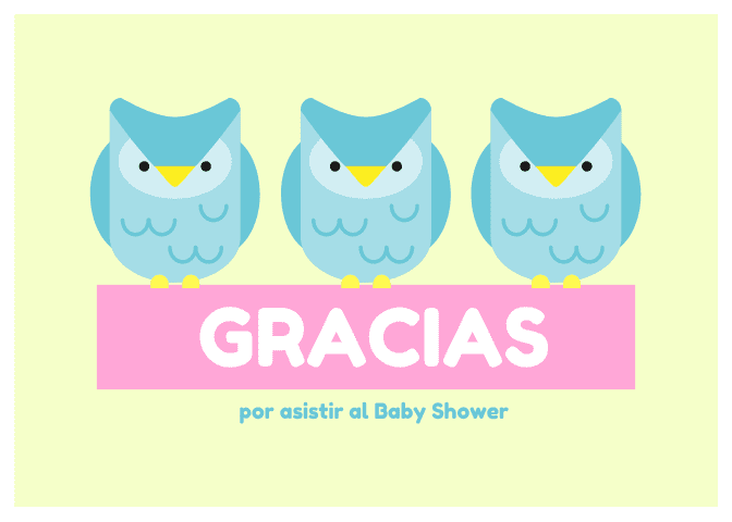 Agradecimiento para un Baby Shower